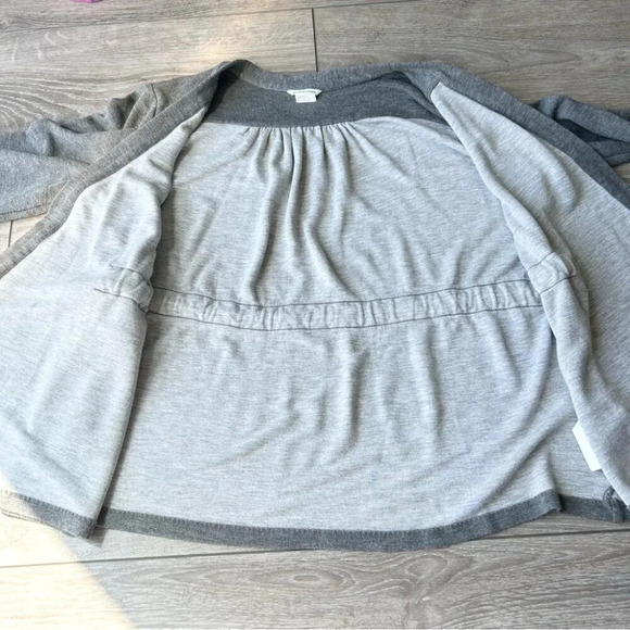 Club Monaco Tie Front Draped  French Terry Cardigan - Picture 8 of 13